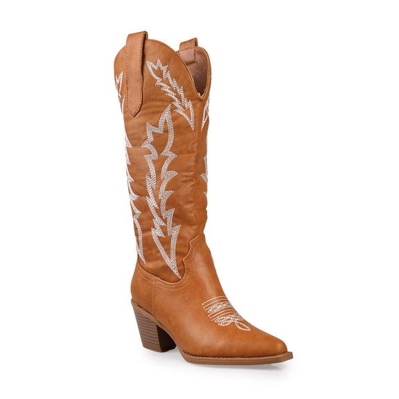 Women’s Embroidery Stacked Heel Western Boots