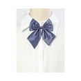 thumbnail image 5 of INSPIRE CHIC Women's Pre-Tied Adjustable Bowknot Striped Uniform Bowtie 4.33" x 5.51" Navy Blue, 5 of 5