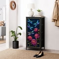thumbnail image 6 of Dark Academia Cottagecore Dresser for Bedroom with 4 Storage Drawers Dragonflies Roses Floral Jewel Tones Dark Dressers Chest of Drawers Steel Framed Fabric Closet Organizers for Entryway, 6 of 8