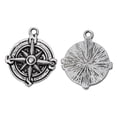 thumbnail image 2 of P309 - 10 pcs. Antique Silver Compass Navigational Charms Pendants - 21mm x 17mm, 2 of 2