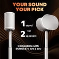 thumbnail image 2 of PUTORSEN Speaker Stands for Sonos Era-100 & Era-300 - Height Adjustable Floor Stands 29.1''–39'', Dual-Mount Base for Space-Saving Placement, 11 lbs Max Load, 1 Pair, White, 2 of 7