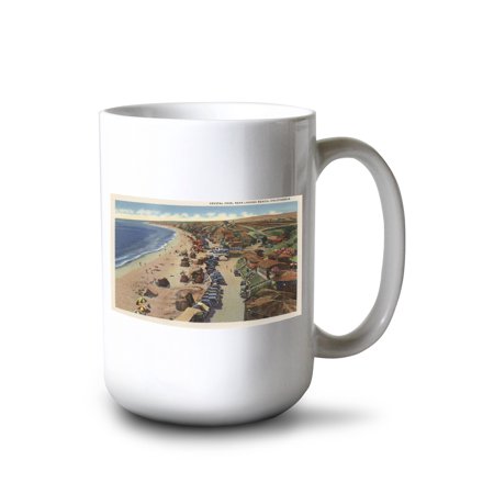 

15 fl oz Ceramic Mug Aerial of Crystal Cove Dishwasher & Microwave Safe