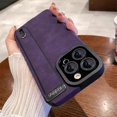 thumbnail image 4 of Luxury Suede Fur Leather Wrist Strap Holder Soft TPU Phone Case For iPhone 15 11 12 13 14 Pro Max 15Plus Shockproof Bumper Cover, 4 of 5