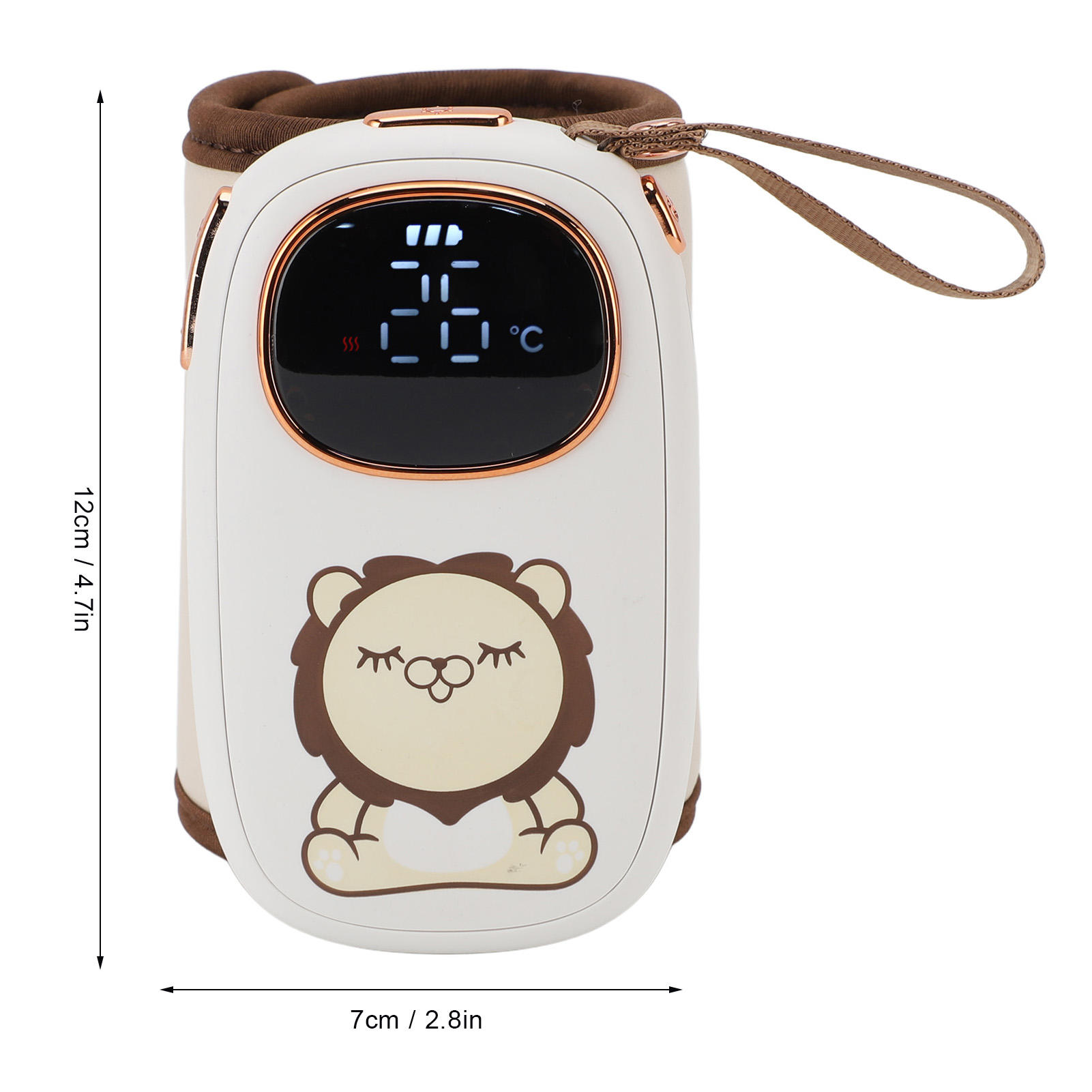 Yajisi Portable Baby Bottle Warmer Sleeve, 8000mAh USB Rechargeable Constant Temperature Heating Wrap for Travel, 5.5x4.7x3.5in