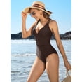 thumbnail image 6 of Womes Double Straps 1 Piece Swimsuit Tummy Control Bath Suit, 6 of 6