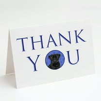 Pug Black #2 Thank You Greeting Cards and Envelopes Pack of 8 7 in x 5 in