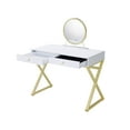 thumbnail image 6 of Coleen Vanity Desk with Jewelry Tray in White & Gold Finish, 6 of 7