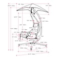 thumbnail image 2 of CorLiving Kingsley Steel Frame Outdoor Hammock Swing Chair with Cushioned Seat and Removable Canopy, Light Blue, 2 of 12