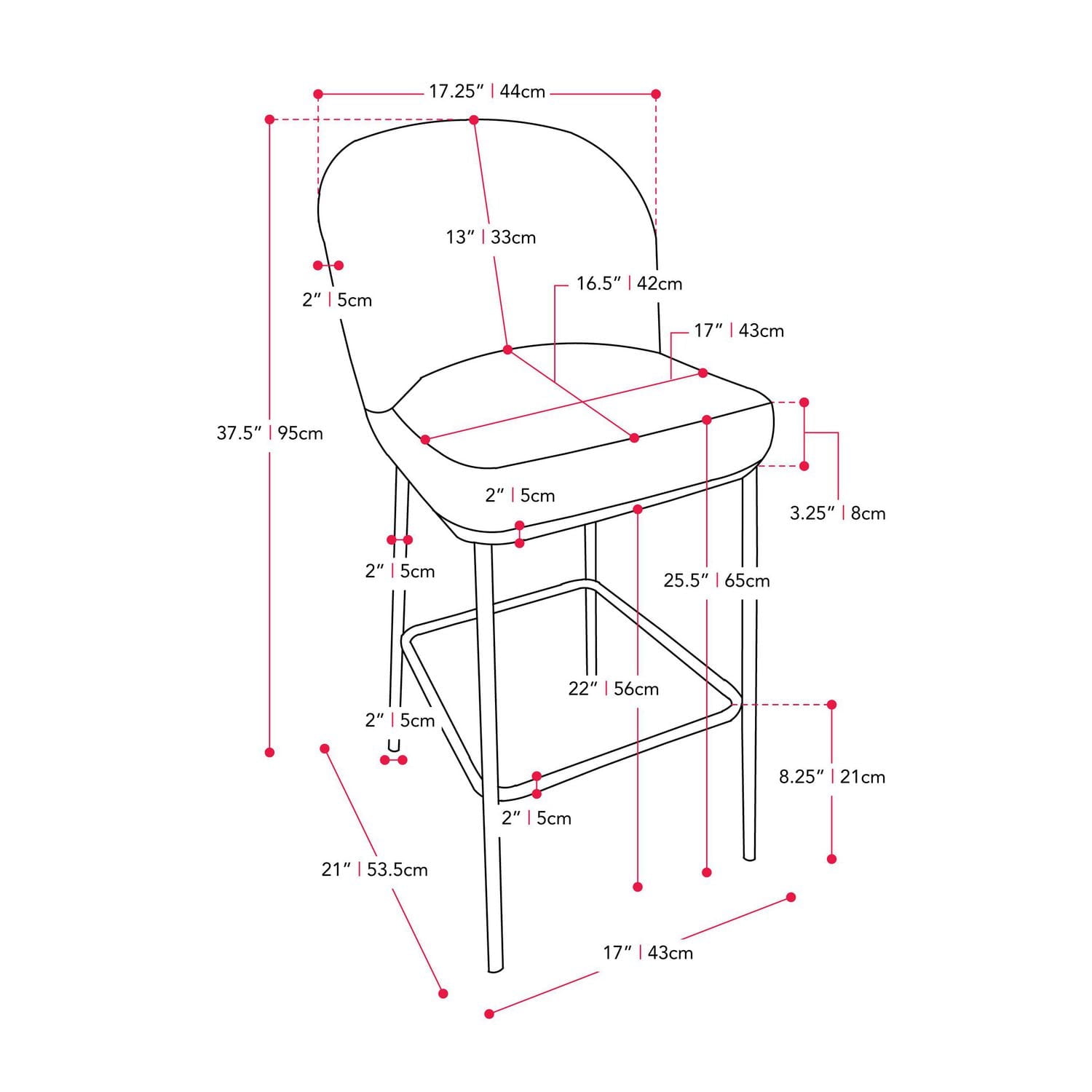 CorLiving Addison Luxury Boucle Fabric Upholstered Modern Indoor Counter Height Bar Stools Set of 2