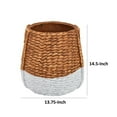 thumbnail image 5 of Reno 15 Inch Planter - Rope Woven Design - White and Brown Finished Resin, 5 of 5