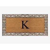 A1HC Natural Coir and Rubber Paisley Monogrammed Doormat, 30"x60", Heavy Duty Outdoor Front Door Mat, Durable Easy-Clean Bronze Rug