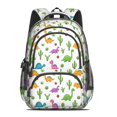 thumbnail image 2 of White Dinosaurs Cacti Pattern Cute School Backpack Bag with Padded Back and Adjustable Shoulder Straps 16.9 X 12.6 X 5.9 Inches, 2 of 5