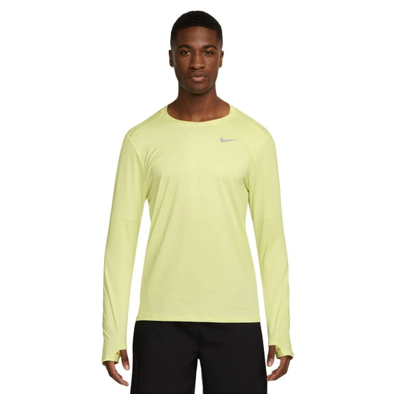Nike Men's Element Dri Fit Long Sleeve Crewneck T Shirt Green Reflective 2XL