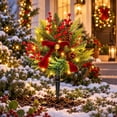 thumbnail image 4 of Christmas Artificial Flowers Stake,Winter Artificial Tree Christmas Decoration With Red Berries For Outdoors Yard Lawn Pathway Porch Decor, 4 of 5