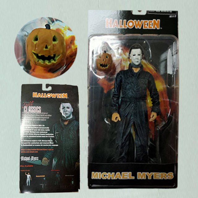 NECA-figura de Michael Myers final de Halloween, muñeco de juguete de terror con calabaza LED, regalos de navidad