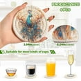 thumbnail image 3 of Peacock Feathers 6 Pcs Drink Coasters with Holder Absorbent Coasters Woven Coasters for Drinks Table Desk Protection Home Decor, 3 of 7