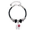 thumbnail image 2 of Delight Jewelry Silvertone Love with Red Paw Aunt Celtic Knot Leather Bead Bracelet, 7"+2" Extender, 2 of 4