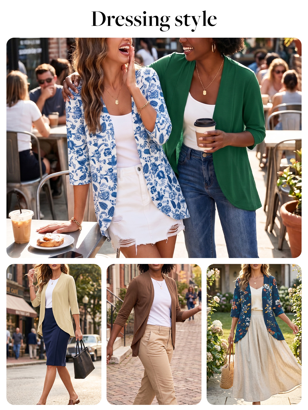 Anygrew Women's Open Front Cardigan, 3/4 Sleeves photo 3