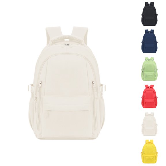 HJYCHN School Backpacks for Girls Lightweight Student Bookbag for Kids Boys and Girls Comfortable Straps School Backpack White One Size