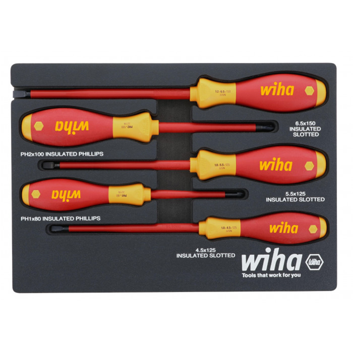 Wiha 53320 MicroFinish Slotted Screwdriver, 6.5mm X 125mm - XHeavy Duty, Made In Germany