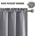 thumbnail image 4 of DWCN Blackout Curtains for bedroom - Thermal Insulated Privacy Energy Saving Rod Pocket Drapes for Living Room, W 38 x L 63 Inch, Grey, Set of 2, 4 of 5