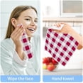 thumbnail image 7 of SKYSONIC 6 PCS Buffalo Plaid Red & Pink Washcloths, 12"x12" Cotton Wash Cloths, Highly Absorbent and Soft Face Towels for Bathroom,Gym,Hotel and Spa, 7 of 7