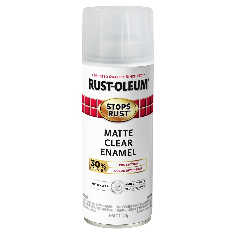 Clear, RustOleum Stops Rust Advanced Matte Spray Paint, 12 oz
