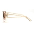 thumbnail image 4 of Mens Half Rim Flat Top Mobster Squared Shield Sunglasses All Peach, 4 of 4