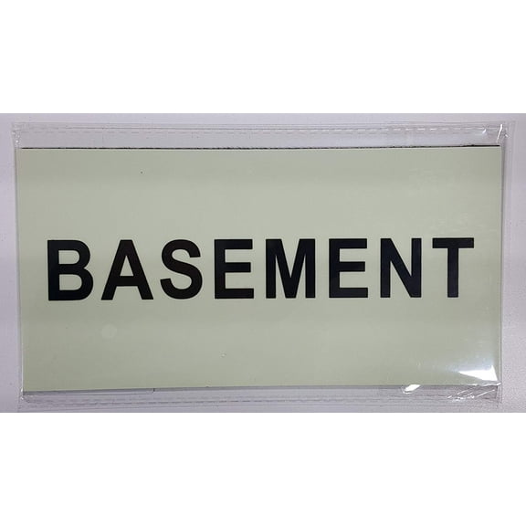 BASEMENT HEAVY DUTY / GLOW IN THE DARK "BASEMENT" SIGN HEAVY DUTY (ALUMINUM SIGN 4 X 8)