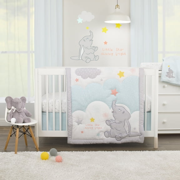 Disney Dumbo Crib 3 Piece Bedding Set, Infant Boys and Girls
