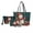 Christmas Snowman Snowflake, variant on ZUXONGSY Santa Claus Snowflake Christmas Tree Print Tote Bag with Large Capacity Cosmetic Bags Purse for Women PU Top Handle Satchel Set with Waterproof Makeup Pouch Credit Card Holder Wallet