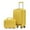 Yellow, variant on imerelez 14"/20" 2 pcs/set in ABS Spinner Wheel Luggage, with Combination Lock and Front Opening Design, 14" Cosmetic Case (Yellow)