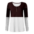 thumbnail image 3 of Tawop Shirts for Women Womens T Shirts Round Neck Long Sleeve Loose Button Red Xl(Us:10), 3 of 3