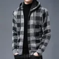thumbnail image 5 of Suéter de punto con cremallera para hombre, ropa a cuadros, cárdigan, sudaderas con capucha, cremallera, grueso, invierno, rojo, tops, jerséis, casuales, elegantes, baratos y calientes, 5 of 5