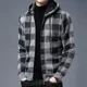 thumbnail image 5 of Suéter de punto con cremallera para hombre, ropa a cuadros, cárdigan, sudaderas con capucha, cremallera, grueso, invierno, rojo, tops, jerséis, casuales, elegantes, baratos y calientes, 5 of 5