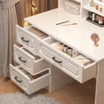 thumbnail image 2 of White Light Dressing Table Luxury Nordic Vanity Stool Dressing Table Accessories Organizer Tocador Maquillaje Bedroom Furniture My Lux Decor Round, 2 of 22