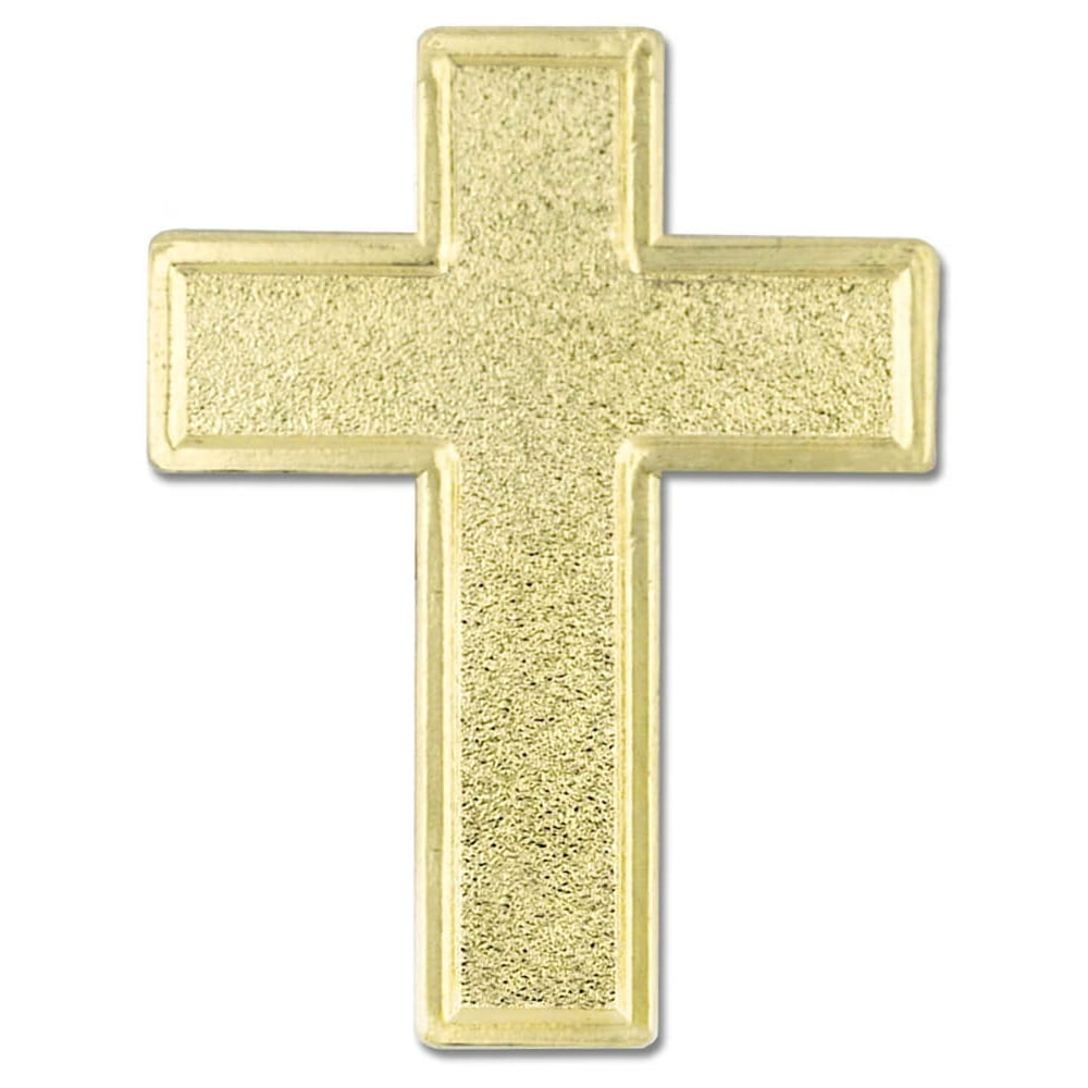 PinMart Traditional Gold Plated Cross Religious Church Lapel Pin