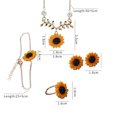 thumbnail image 6 of Ayyufe Pack Of 3/Pack Of 5 Lady Sunflower Leaf Pearl Charm Necklace Earrings Bracelet Ring Set, 6 of 6