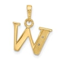 thumbnail image 3 of Auriga Fine Jewelry 14K Yellow Gold with Rhodium Diamond Letter W Initial Pendant for Women, 3 of 6