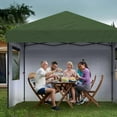thumbnail image 2 of WildBreak 10 x10 feet Pop Up Canopy, with 4 Sidewalls, with One Button Push Setup - Green, 2 of 8