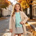 thumbnail image 3 of Jalioing Long Sleeve Striped T Shirt for Girls Fashion Cute Crew Neck Tee Shirt Spring Fall Casual Basic Tops 3-14 Years, 3 of 9