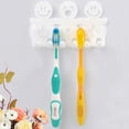 thumbnail image 2 of Bonito soporte para cepillos de dientes con ventosa para decoración del hogar, baño, montaje en pared, talla única, 2 of 5