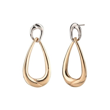 Time and Tru Adult Women's Gold Tone and Silver Tone Post Teardrop Metal Earring
