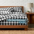 thumbnail image 6 of Bare Home Luxury 100% Cotton Flannel Twin Sheet Set, Deep Pocket, 3-Piece, Buffalo Plaid - White/Black, 6 of 10