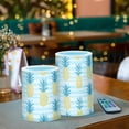 thumbnail image 6 of Pineapple Pattern Flameless LED Candle Set with Remote, Battery Operated Color Changing Pillar Candles, Set of 2, 6 of 7