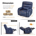 thumbnail image 3 of MCombo 27‘’ Extra Wide Oversized Power Recliner Chair for Big Tall Adults, Faux Leather, Navy Blue, 3 of 10