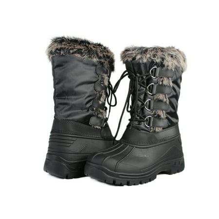

Womens Mid-Calf Warm Snow Boots Water Resistant Outdoor Non-Slip Winter Shoes