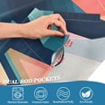 thumbnail image 5 of Yayeee Kitchen Curtains Tier Set of 2 Light Filtering 57"x24" Over Sink Window Panels, Blue Cubes, 5 of 7