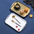 thumbnail image 4 of AMERTEER Drainage Tray Double Tea Tray Plastic Storage Tray Tea Table Fruit Tray For Home Living Room, 4 of 5
