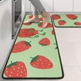 thumbnail image 2 of Kitchen Rugs Sets Of 2,Strawberry Plants Fruit Character Green Pattern Anti Fatigue Kitchen Mat Rugs Non Slip Washable,Decorative Kitchen Floor Mats for Kitchen,Sink,Laundry,17"x47"+17"x47", 2 of 5